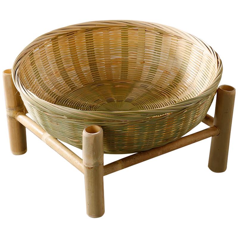 Bambus Gewebter Obstkorb mit Holzständer