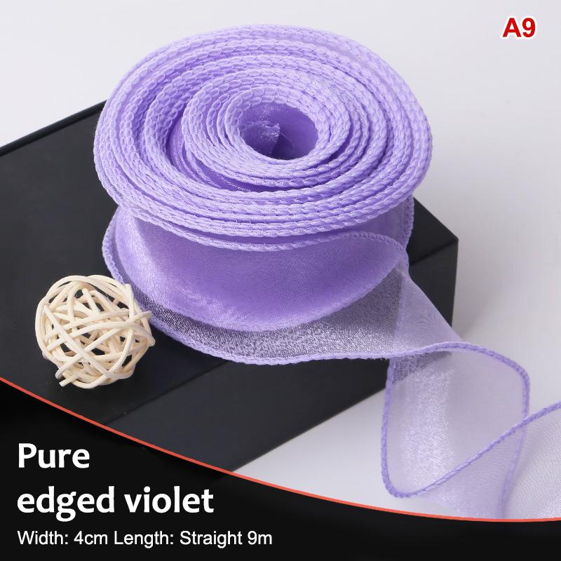 10Yards Organza Solid Color Ribbon 4Cm Wavy Edge Ribbon For For Flower Bouquet Gifts Packaging Party Decorations Diy