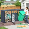 YODOLLA Outdoor Trash Can Storage Shed,  Metal Garbage Storage for 3 Cans, Heavy Duty & Waterproof for Garden & Patio