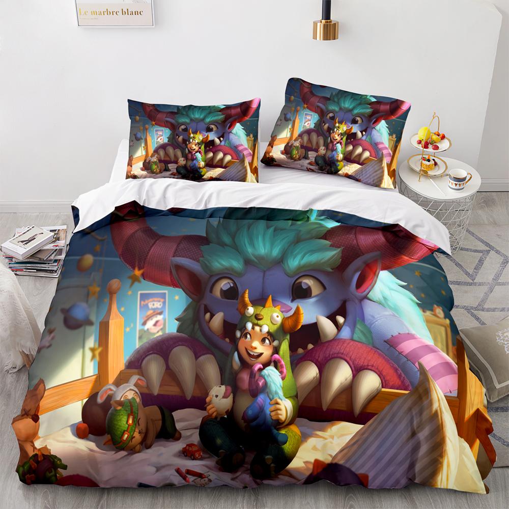 3D Print League Of Heroes Bedding Set Single Twin Full Queen King Size Game Anime Bed Set Aldult Kid Bedroom Duvet Cover Sets