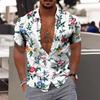 Summer Fashion Hawaiian Floral Beach Casual Shirt 3D Plant Pattern T-shirt Retro Short Sleeve Vacation Outdoor Men's and Women's Shirt