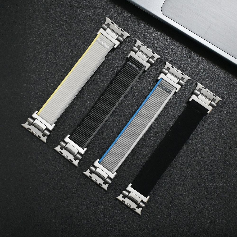 Cinturino Trail Loop per Apple Watch Ultra 3 49MM Cinturino 44mm 45 46mm Connettore Colore Titanio Braccialetto IWatch Serie 11 10 9 8 7 6 Se