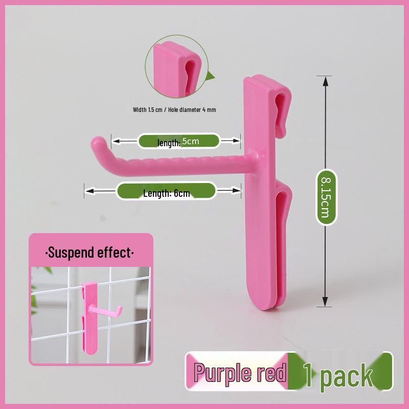 Nail-Free Grid Panel Hook for Wire Mesh Shelves - No-Drill Wall Storage Hooks for Kindergarten Display