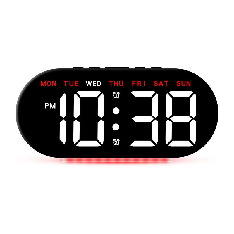Multifunctional LED Digital Clock Minimalist Modern Design Large Screen Ambient Light Bedside Alarm Clock