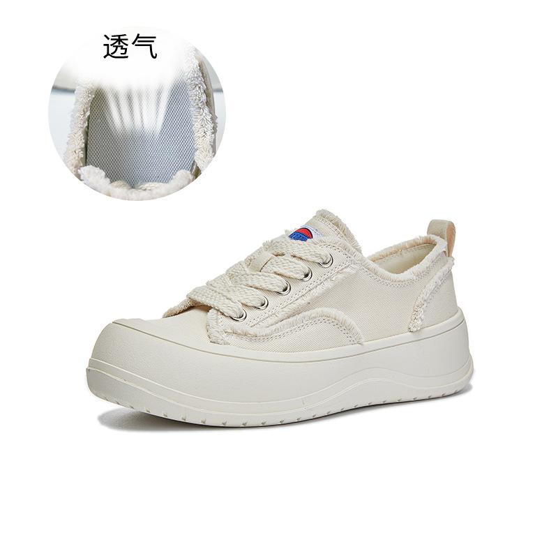 

Парусиновые туфли, маленькие белые туфли, женские, весна 2025, новые туфли на шнуровке с круглым носком, повседневная обувь, мода, универсальная женская обувь в стиле колледжа, прилив 40 бежевый