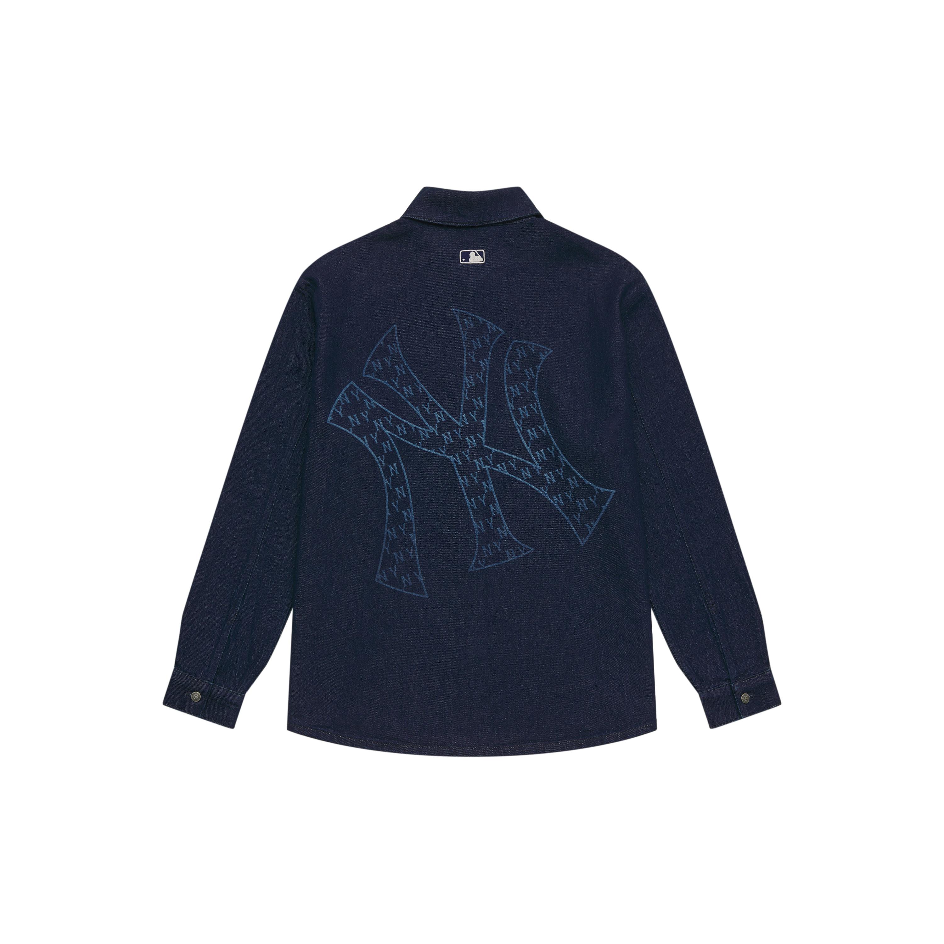 MLB MONOGRAM 24FW Shirt Unisex Dark Marine Blue 3ADRM0344-50NYD M