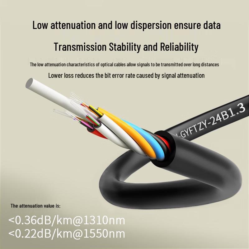 Suhao GYFTZY Outdoor 24-Core Single Mode Flame Retardant Fiber Optic Cable