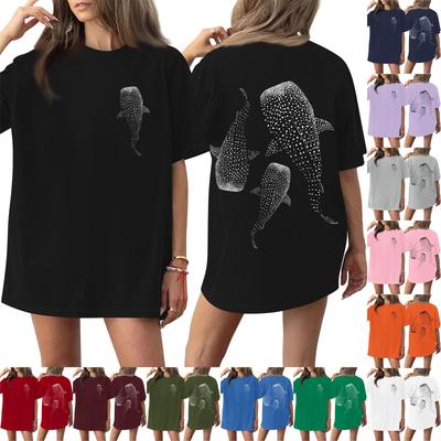 Women's Round Neck Printed Short-sleeved T-shirt Top