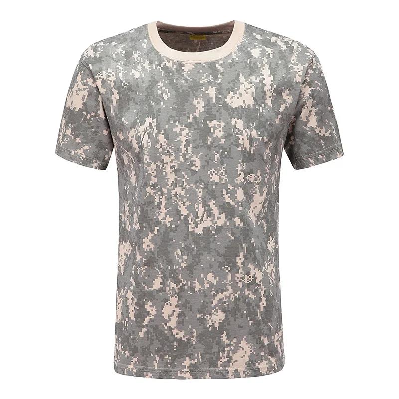 100% Baumwolle Taktisches T-Shirt Kurzarm Schnelltrocknend Jagdhemden Herren Camouflage Outdoor Sport Arbeit Training Airsoft Gefechtshemd