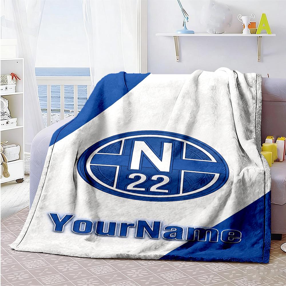 Fc Schalke 23 Customize Your Name Blanket Lightweight Personalized Blanket Comfortable for Nap Picnics Seaside Bed Four Seasons Multipurpose
