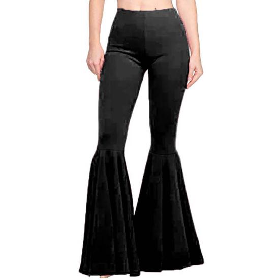 High-Waist Elastic Waistband Control Tummy Hip Lifting Lady Trousers Skinny Breathable Women Solid Color Sports Mermaid Flared Pants Streetwear