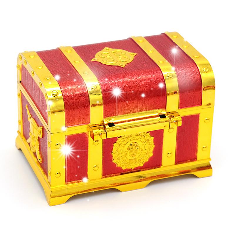 Captain Pirate Treasure Chest Child Treasure Chest Toy Gold Coins Treasure Hunt Game Money Banking Toys Kids Pretend Play