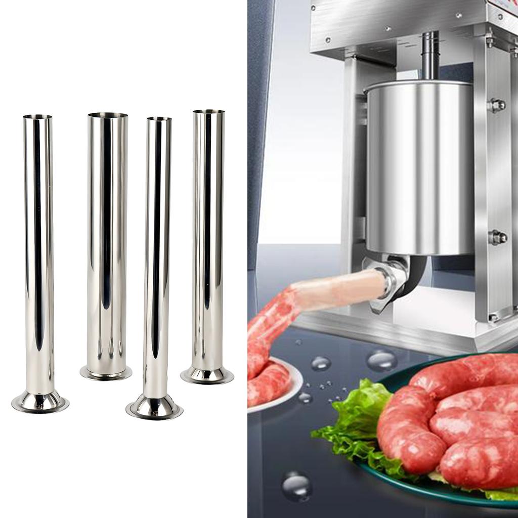 Stainless Steel Sausage Maker Accessories Easy Cleaning Grinder Stuffer Filling Tubes with Funnel Sausage Making Tool