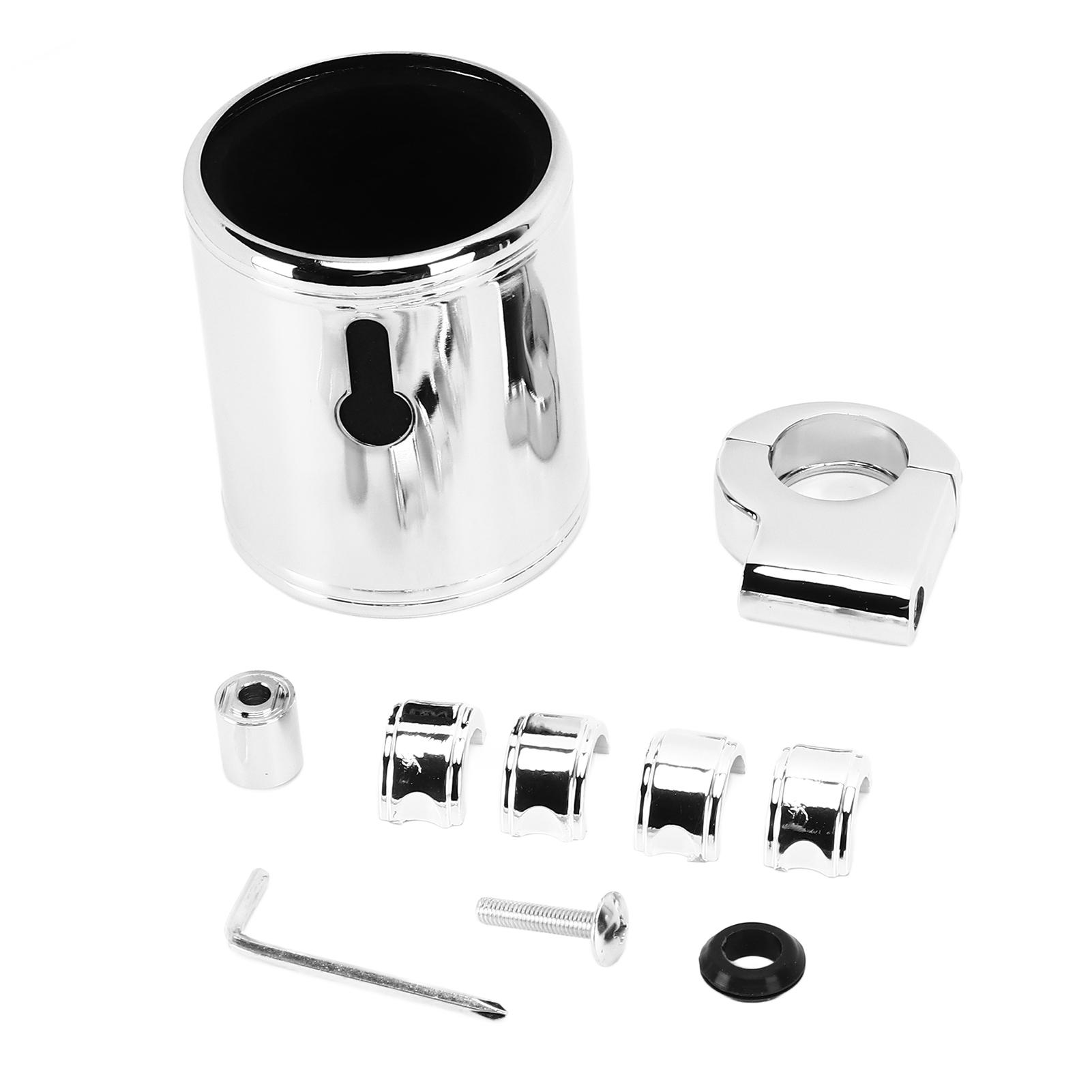 Motorcycle Handlebar Cup Holder Chrome Adjustable Universal For ATV 22-32mm Handle 22 -32mm