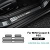 Real Soft Carbon Fiber Car Door Sills Protector Sticker for BMW Mini Cooper F65 2024 2025 Accessories Decal Styling