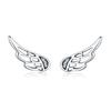 Sterling Silver Wing Earrings Simple S925 Silver Stud Earrings