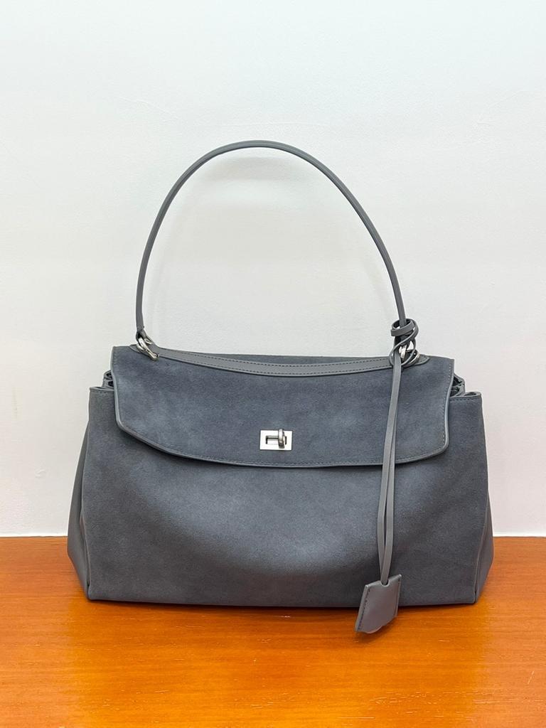 2025 New Genuine Leather Women's Bag Two-layer Cowhide Frosted Leather R-o-d-eo Casual Large Capacity Bag