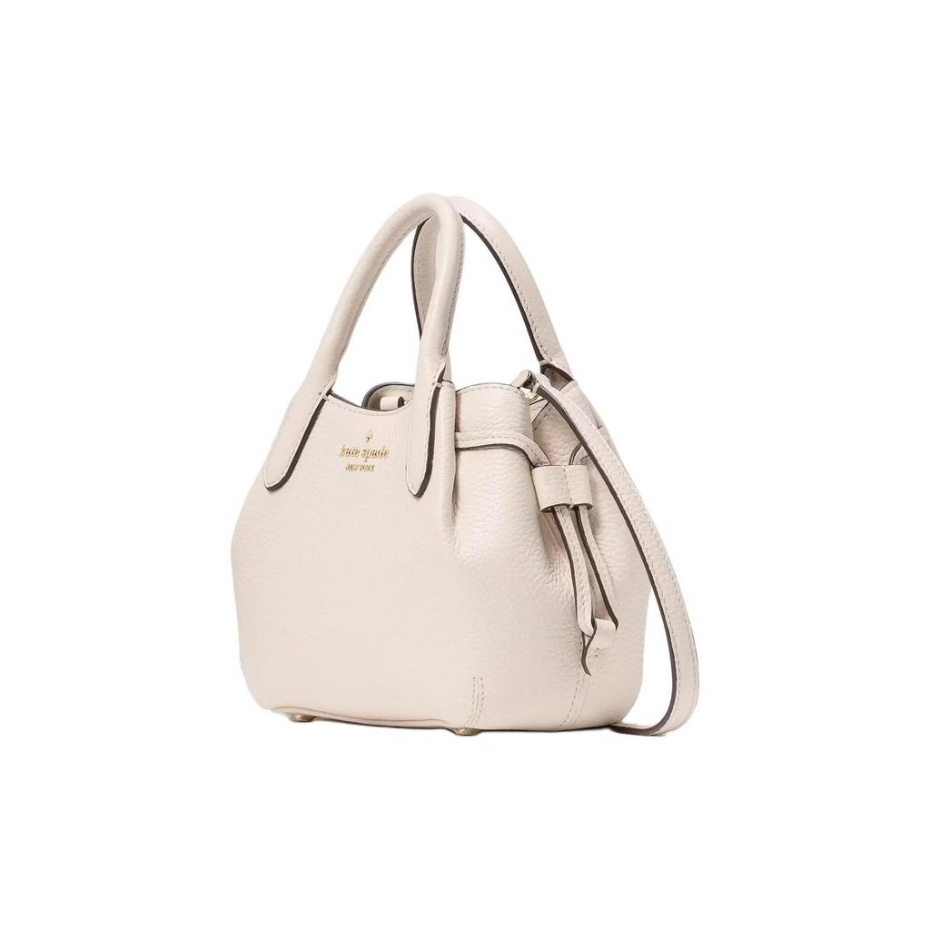 kate spade Dumpling Alphabet Logo Contrast Design Grain Leather Shoulder Crossbody Tote Mini Women's Off-White