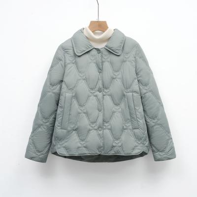 Feder Neu Einfach Damen 90 Daunen Damenbekleidung Spitze Hals Einfarbige Daunenjacke Kurzer Lockerer Mantel