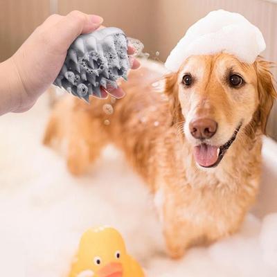 Brosse de Bain en Silicone pour Animaux - Massage Doux pour Chiens et Chats, Parfaite pour Utilisation Humide/Sèche