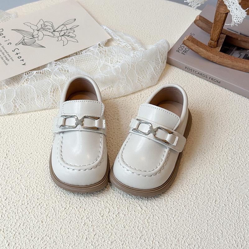 Girls' Velcro Princess Shoes - Soft Sole Leather, 2025 Spring/Autumn Korean Style