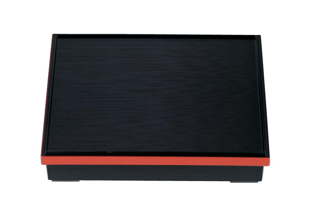Wakaizumi Long Shokado Black with Conical Vermilion and Black Lacquerware, A-shaku 1-sun Thousand-Lined Dish, Rim, Vermilion, Divider, Top, 1-369-3