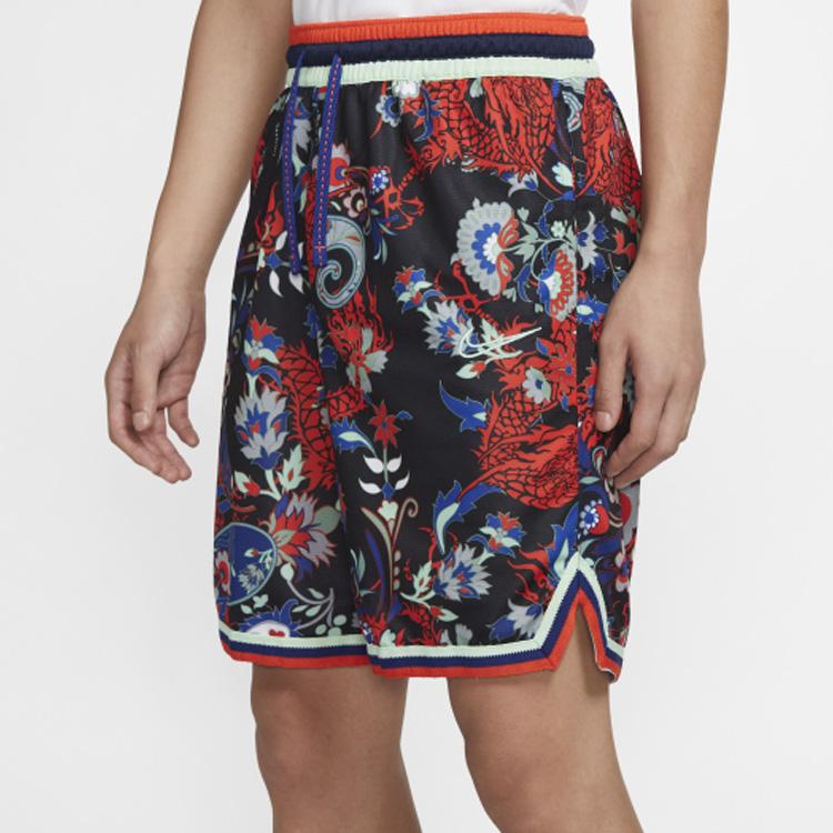 Nike DNA Floral Print Drawstring Mid-Rise Basketball Shorts Men Bottoms CK6348-455
