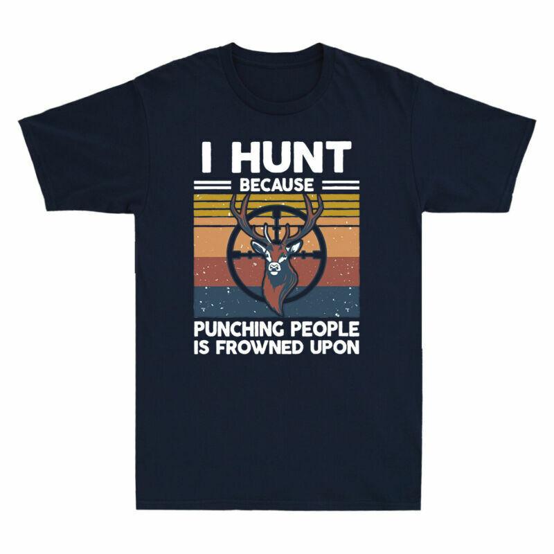 Is Upon People Punching Deer Vintage TShirt Frowned Because Unisex I Hunt Hunting S