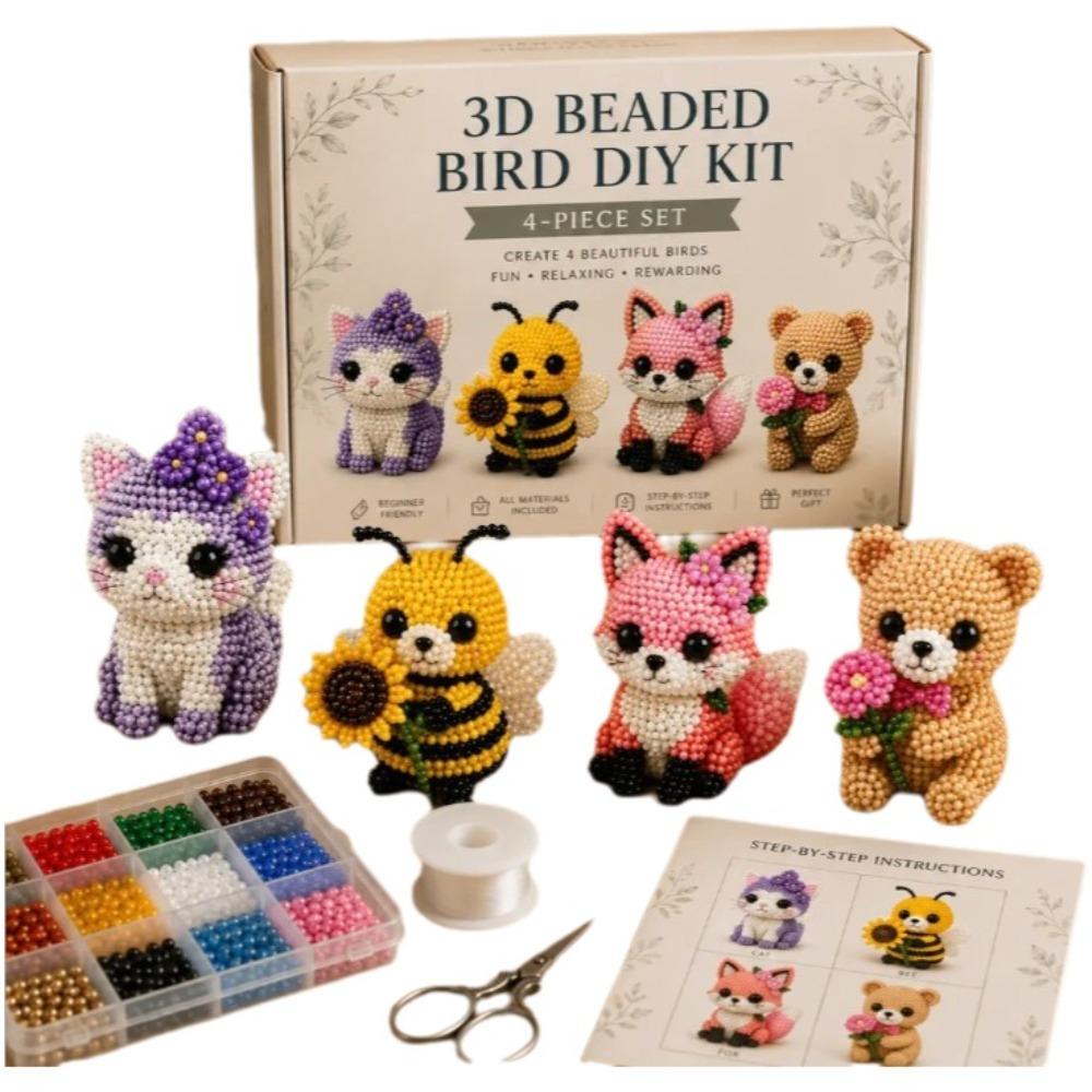 Beginner Friendly 3D Beaded Animal DIY Kit Animal Shape Handmade Craft Kit  Home Decoration