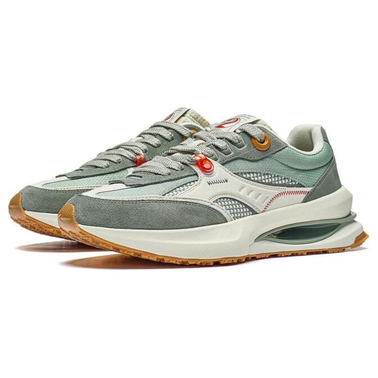 New LiNing 92 Shadow Anti Slip Wear Resistant Low Top Casual Shoes Men's Gray Green AGCT249-3