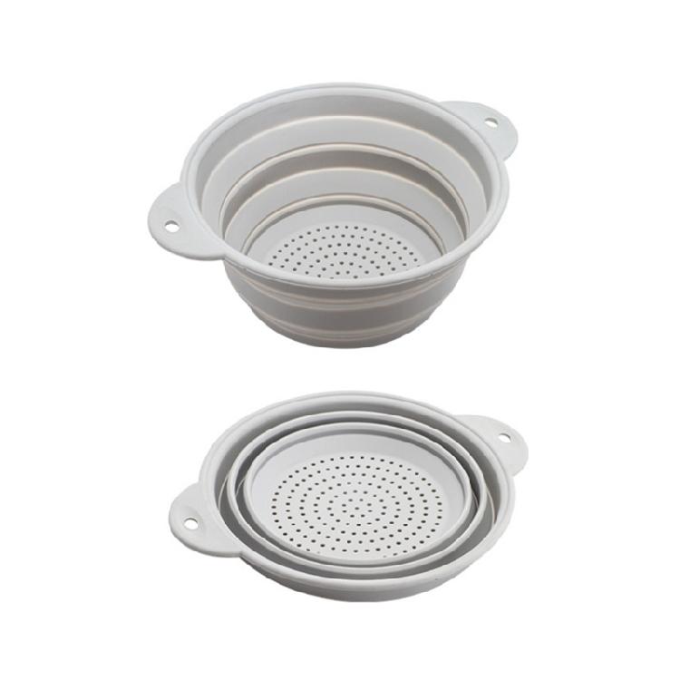 Foldable Silicone Colander Fruit Vegetable Washing Basket Strainer Collapsible