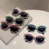 New Cat Eye Sunglasses for Women Stylish Vintage Rhinestones Oval Shades Ins Trendy Luxury Brand Design Lady Eyewear