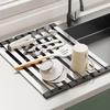 Acero Inoxidable 304 Escurridor Plegable para Fregadero de Cocina Estante para Escurrir Platos Estante Estante para Escurrir Platos Estante de Almacenamiento para Secado