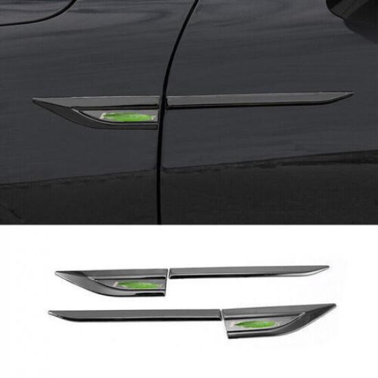 For Kia K5 Optima 2021-2024 Black Titanium Side Fender Air Wing Vent Cover Trim
