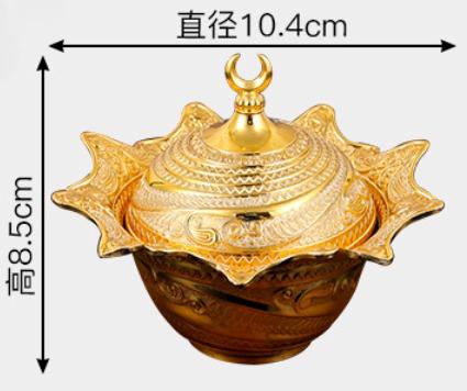 Golden Metal Fruit Bowl Decorative Bowl with Lid Ornament Dessert Plate Salad Bowls Candy Dish Dim Sum Dish Dried Fruit Box Tray