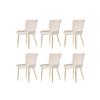 Dining Chair - MUVOE - Beige Velvet - Set of 6 - Gold Metal Legs - Optimal Comfort
