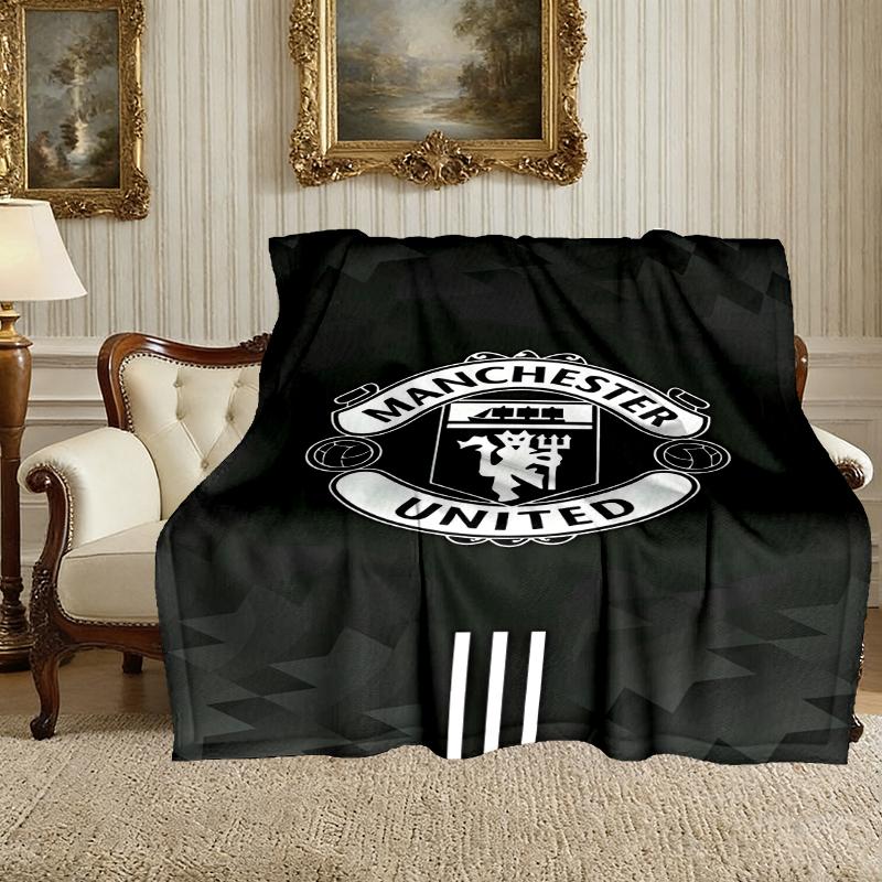 Manchester United Manchester City Pattern Blanket, Cozy Blanket for All-Season Comfort on Sofas, Beds, Office, Car, Camping and Travel