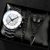 Watch Men's Set Gift Dial with Calendar Steel Belt Men's Watch Business Luminous Watch
