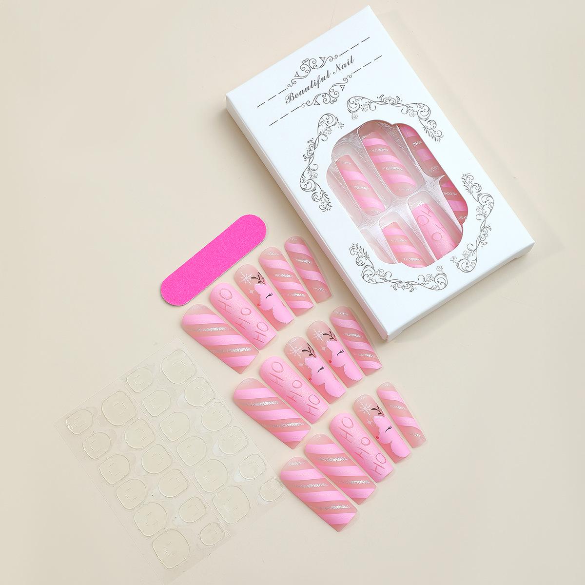 

Новая Рождественская Коллекция: Наклейки для нейл-арта с блестками в виде оленей и снежинок и типсы для наращивания ногтей