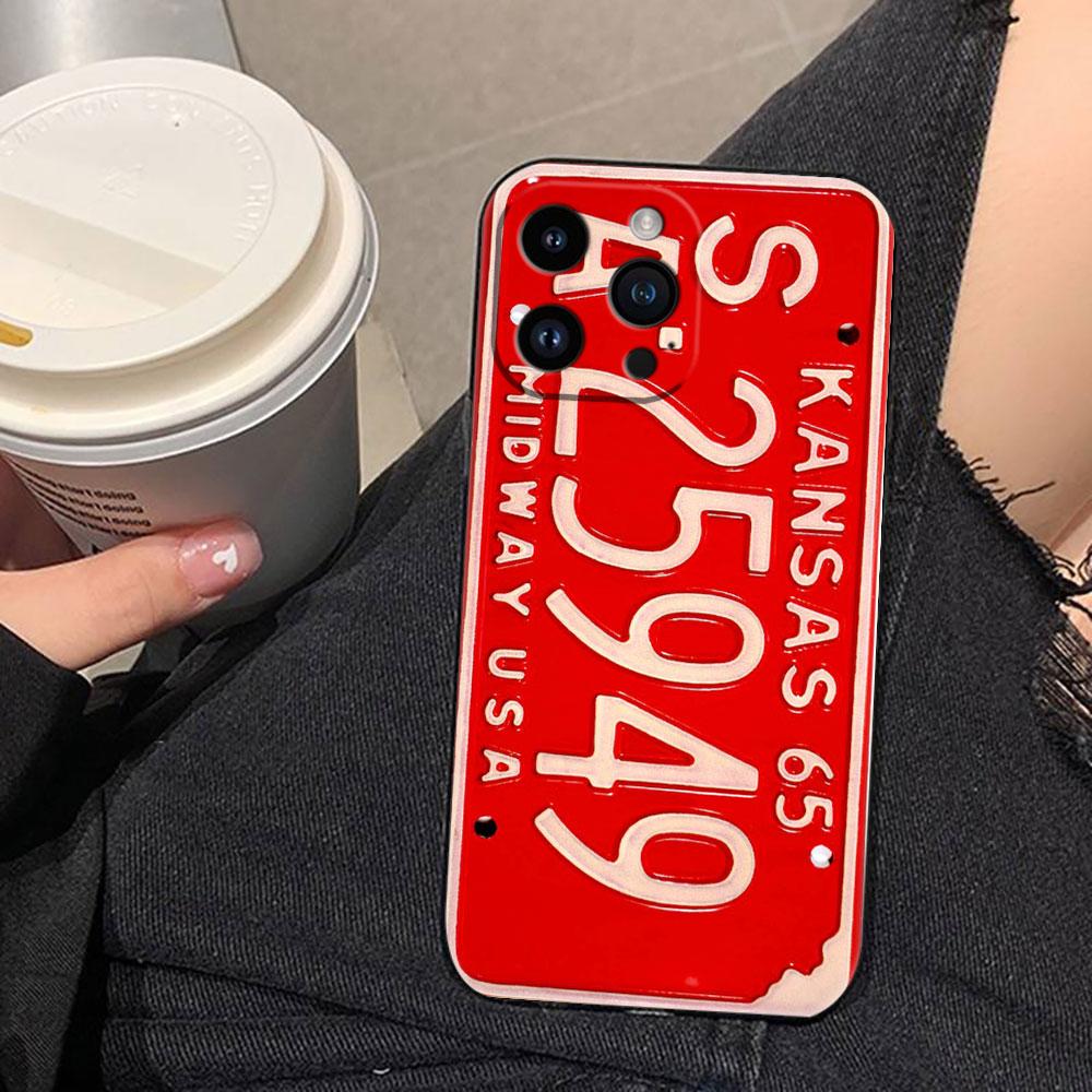 Lucky License Plate Number Cover Phone Case For Iphone Apple 17 AIR 16E 16 15 14 13 12 11 Pro XR Max 8 7 Plus TPU Case Shell