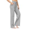 Women's High Waist Drawstring Pocket Flared Yoga Pants Solid Color Loose Wide Leg Sports Long Trousers