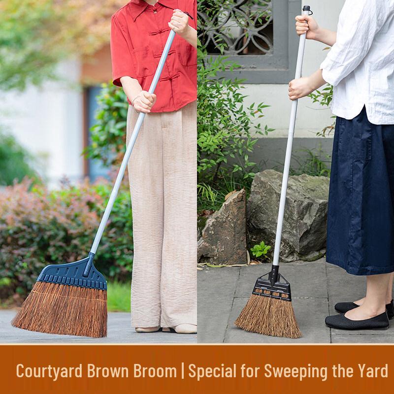 Natural Palm Outdoor Broom Set