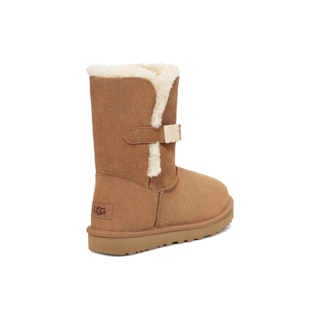 UGG Two-Layer Cowhide Casual Comfortable Mid-Calf Snow Boots Women boots Chestnut 1153612-CHE