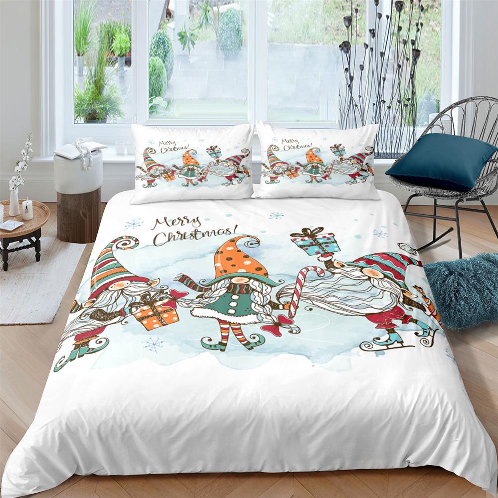 Merry Christmas Bedding Set King Queen Full Twin Size Kids Cartoon Duvet Cover Snow Comforter Cover 2/3pcs Polyester Quilt Cover
