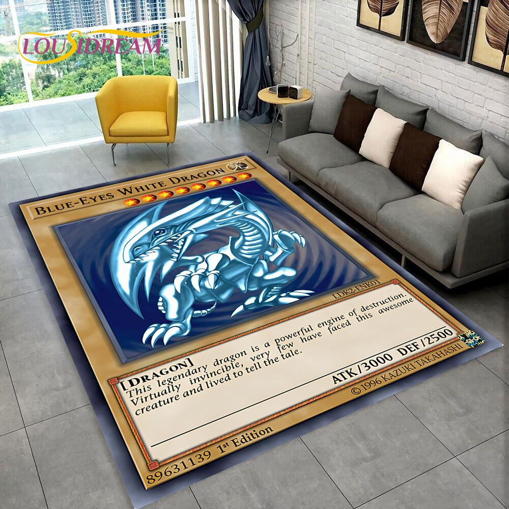 Monster Gold Card Cartoon Yu-Gi-Oh Anime Blue Eyes Dragon Game Covor Covor pentru dormitor Living Room Decor canapea, Covoraș