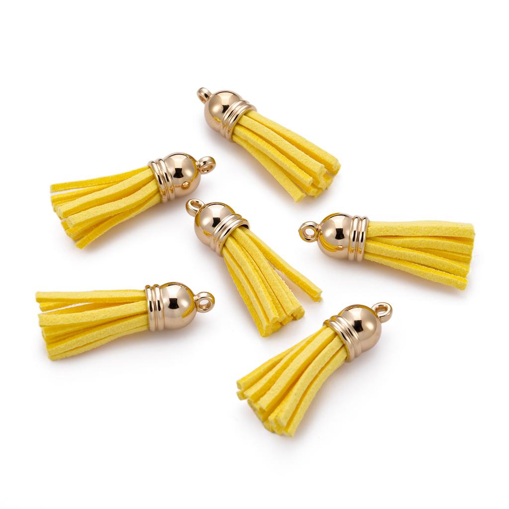 20pcs/lot 38mm Tassel Vintage Leather Tassels Fringe Pendant For DIY Keychain Jewelry Making Supplies Charms Accessories
