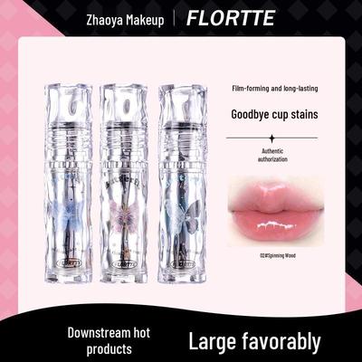 FLORTTE/Lac de buze Floria: Uimitor ruj Melia Water Light - Rezistent la transfer, luciu de oglindă.