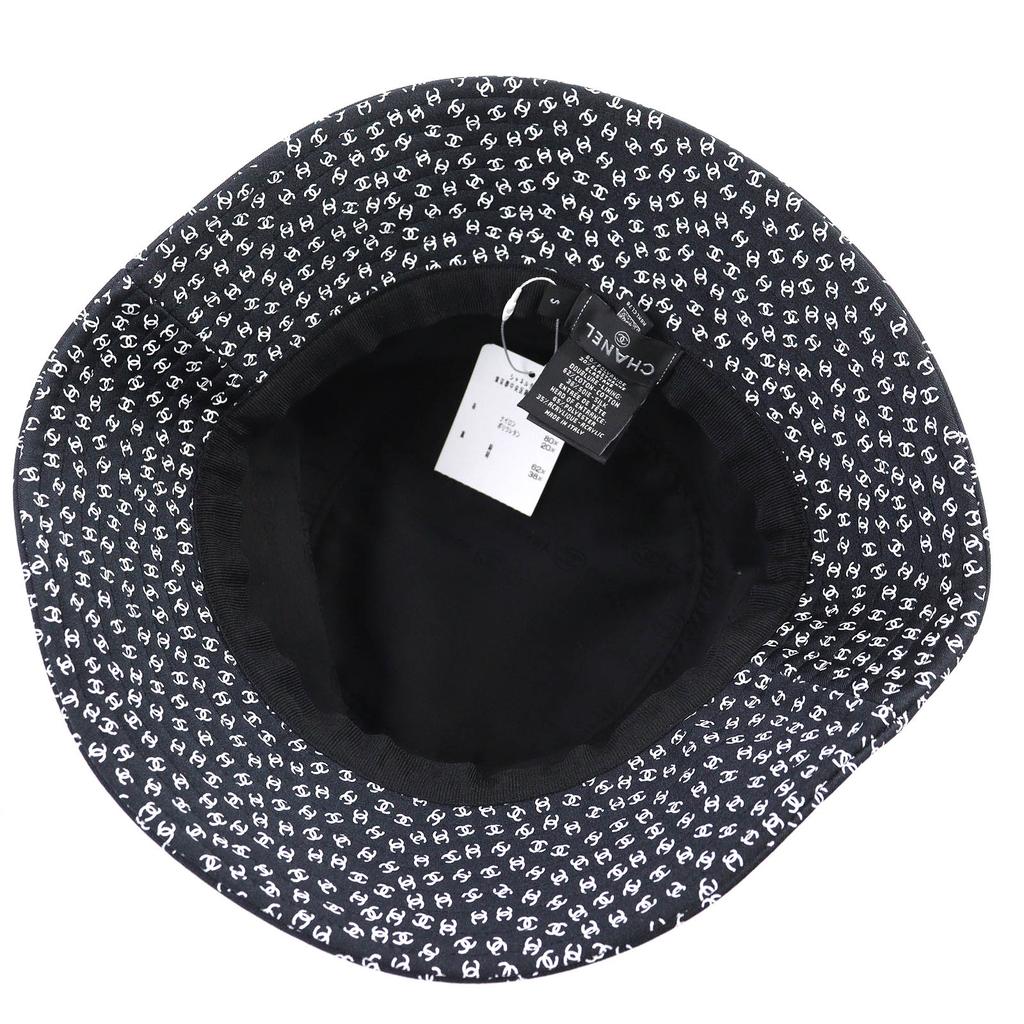 Pristine CHANEL hat Coco Beach Mini CC logo Black White Nylon Women S Used