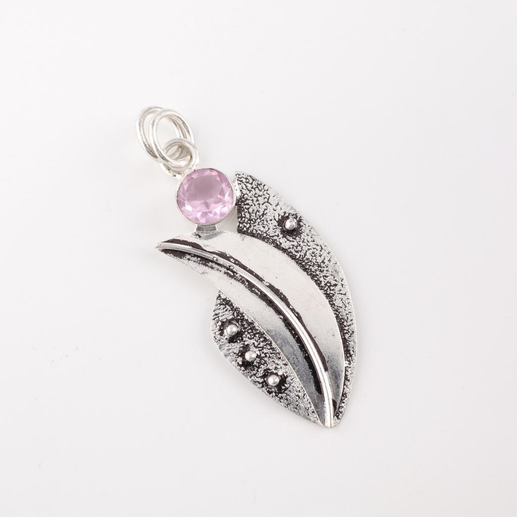 Natural Morganite Gemstone 925 Sterling Silver Jewelry Pendant Mother's Day Gift PP-36-5