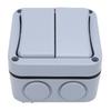 Outdoor Light Switch 20A Weatherproof IP66 Water Proof 2 Gang 2 Way Dual Exterior Electrical Control with Indicator